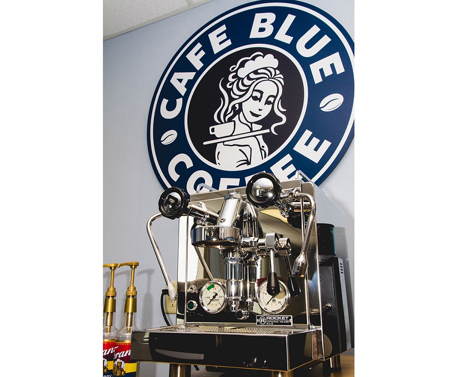 Big Blue Bubble's coffee station